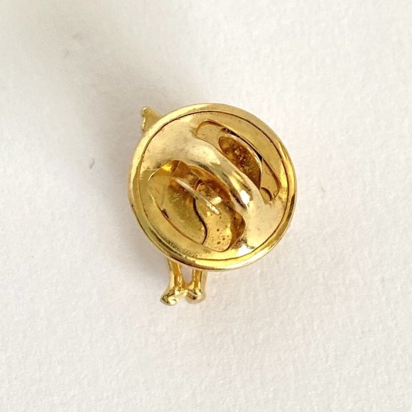 Guardian Angel Gold Tone Scatter Pin with Clear Rhinestone Lapel Hat 0.5in Tall - Picture 3 of 5